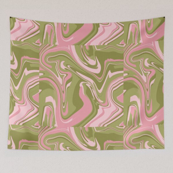 Item preview, Pink and Green Liquified Abstract designed and sold by muffinstandd.