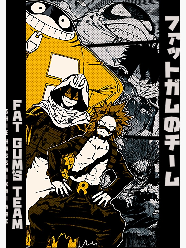 "Fat gum's Team == MY HERO ACADEMIA = Manga Panel Design" Poster for