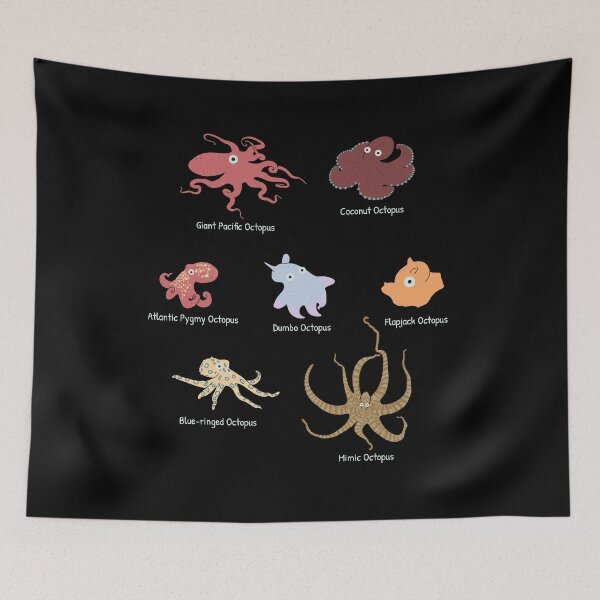 Item preview, Cute Collection of Octopus Species Marine Biology Gift designed and sold by JokeGysen.