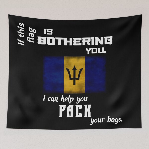 Item preview, Barbadian flag - pack your bags designed and sold by 2Girls1Shirt.