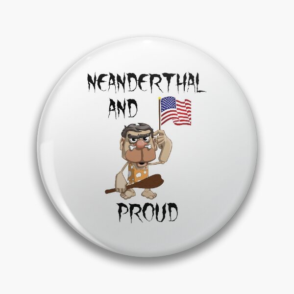 Item preview, Neanderthal And Proud - A Deplorable Neanderthal Holding An American Flag designed and sold by Oaks Creations.