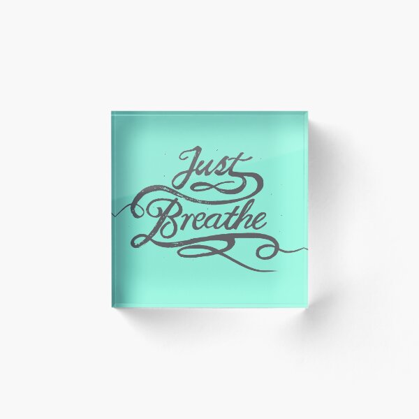 Item preview, Hand drawn Calligraphy Text Just Breathe designed and sold by CJAura by Claire Jane Johnson.
