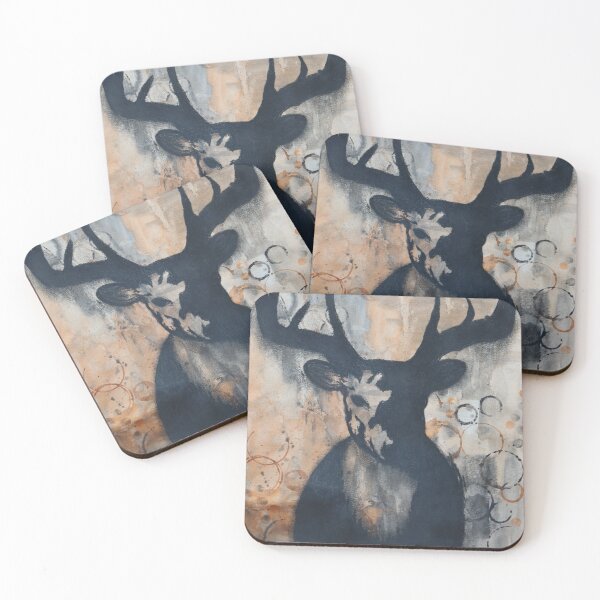 Item preview, Stag Head Modern Art Painting designed and sold by Karlena Lewin Studio.