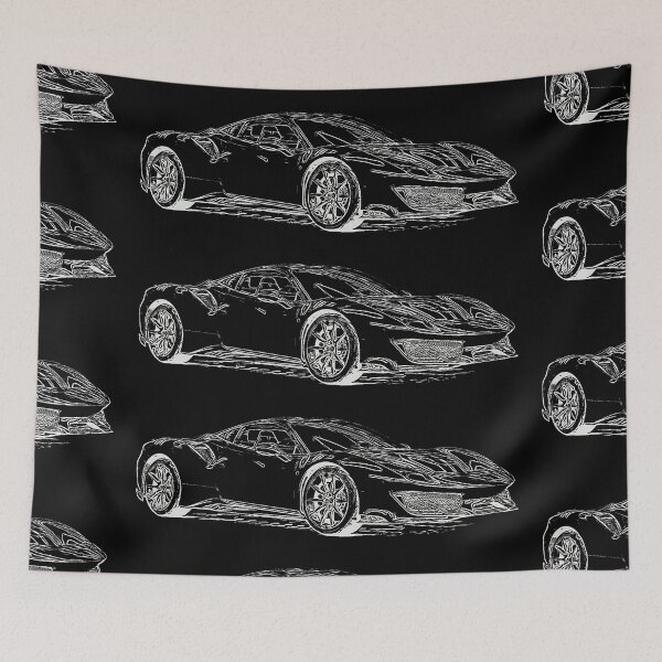 Item preview, 488 GTB Wireframe White designed and sold by Auto-Prints.