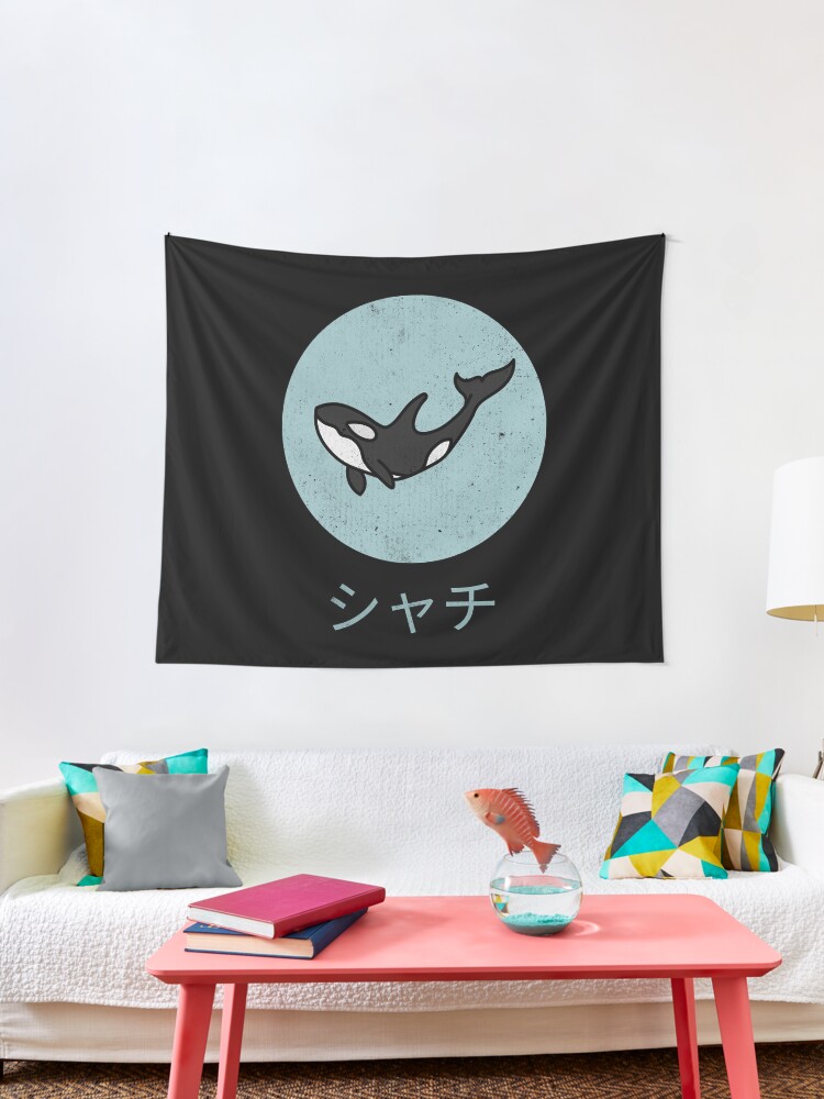 Orca Japanese Kanji シャチ Marine Biology Tapestry For Sale By Oldcamp Redbubble