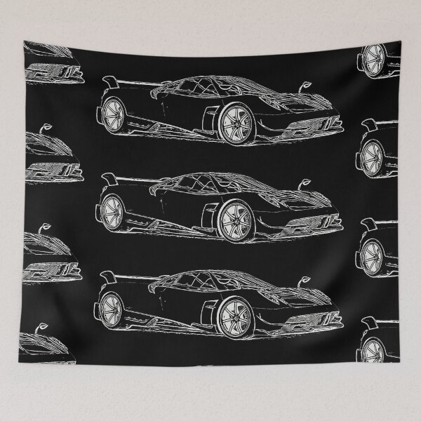 Item preview, Pagani Huayra Supercar Racing Wireframe White designed and sold by Auto-Prints.