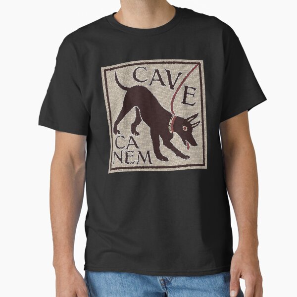 Aperçu de l'œuvre Méfiez-vous du chien "Cave Canem" Mosaïque gréco-romaine créée et vendue par Happy Puppy Print On Demand.