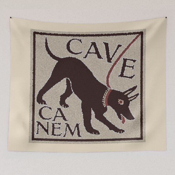 Item preview, Beware of Dog "Cave Canem" Greco-Roman Mosaic designed and sold by Happy Puppy Print On Demand.