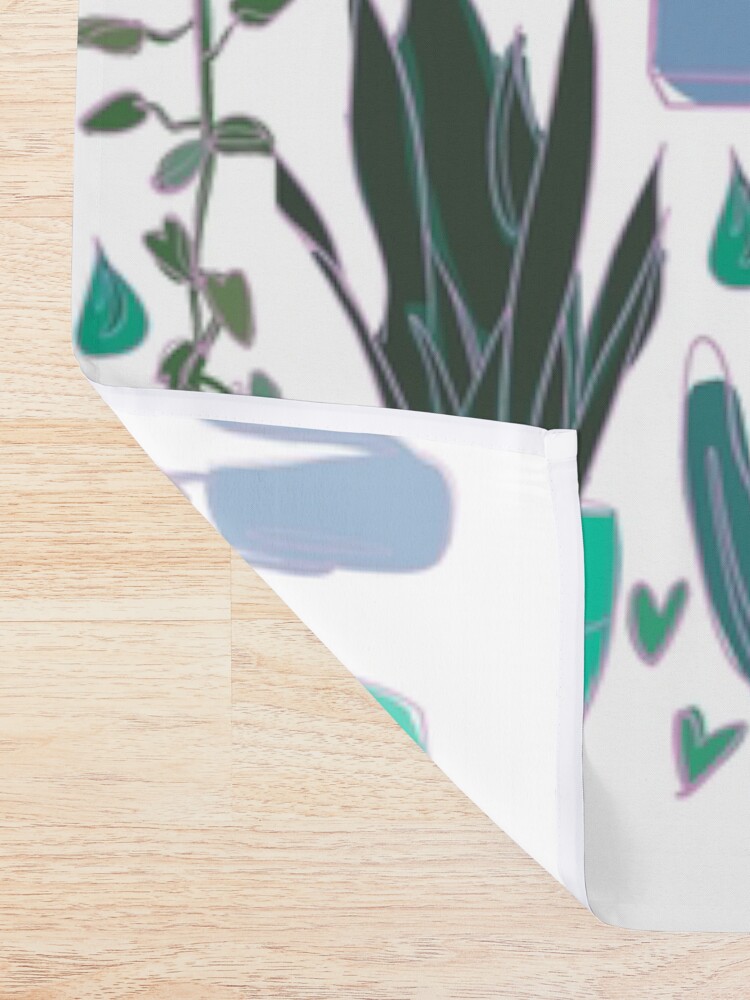 "Potted plants and watering cans " Shower Curtain by willowsbunnies Redbubble