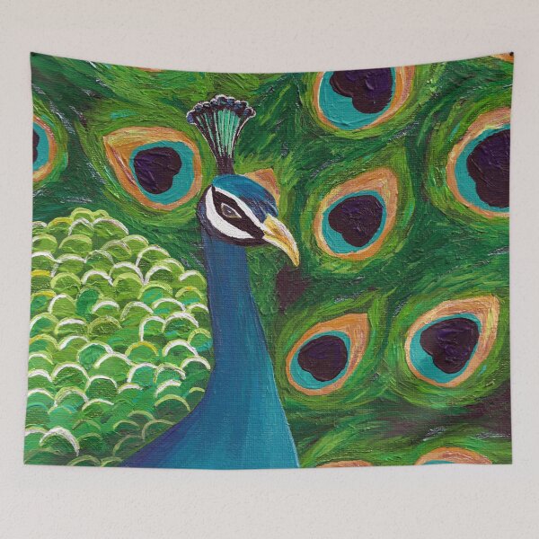 Item preview, Peacock Original Acrylic Painting Artwork designed and sold by opalime.