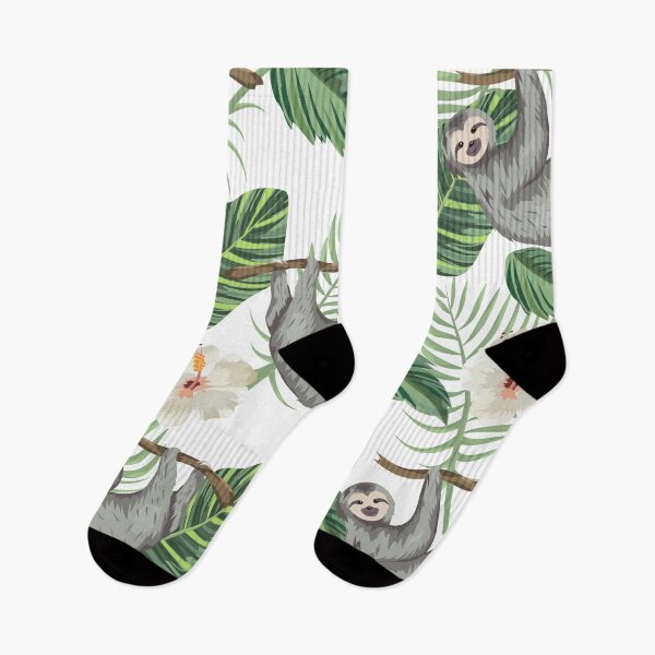 Item preview, Sloth With Tropical Flowers Pattern designed and sold by NoSpecialShop.