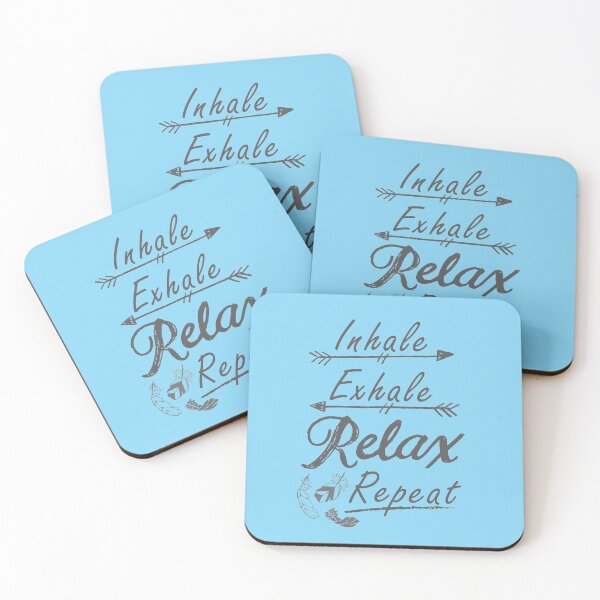 Item preview, Hand drawn Calligraphy Phrase 'Inhale, Exhale Relax Repeat designed and sold by CJAura by Claire Jane Johnson.