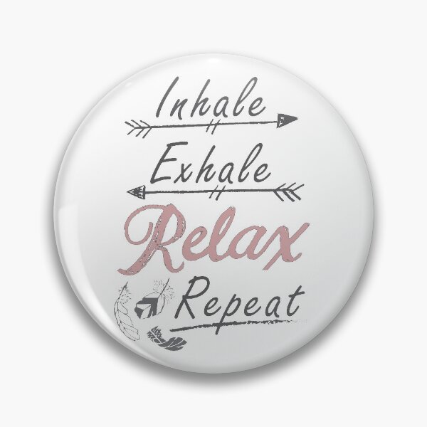Item preview, Pink and Grey Hand drawn Calligraphy Phrase 'Inhale, Exhale Relax Repeat designed and sold by CJAura by Claire Jane Johnson.