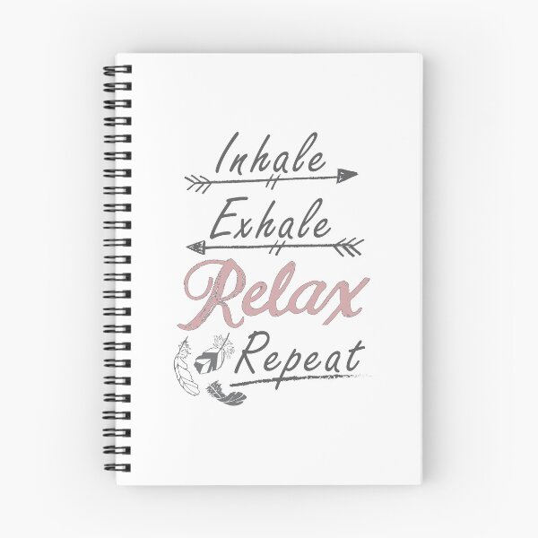 Item preview, Pink and Grey Hand drawn Calligraphy Phrase 'Inhale, Exhale Relax Repeat designed and sold by CJAura by Claire Jane Johnson.