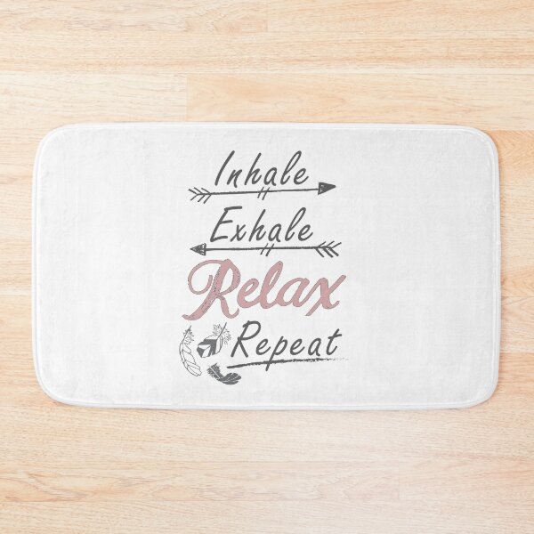 Item preview, Pink and Grey Hand drawn Calligraphy Phrase 'Inhale, Exhale Relax Repeat designed and sold by CJAura by Claire Jane Johnson.