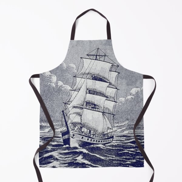 Aperçu de l'œuvre Voilier vintage bleu marine créée et vendue par Versatill.
