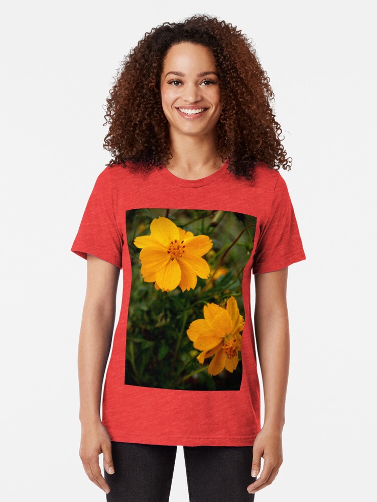 Alternate view of Golden Coreopsis Tri-blend T-Shirt