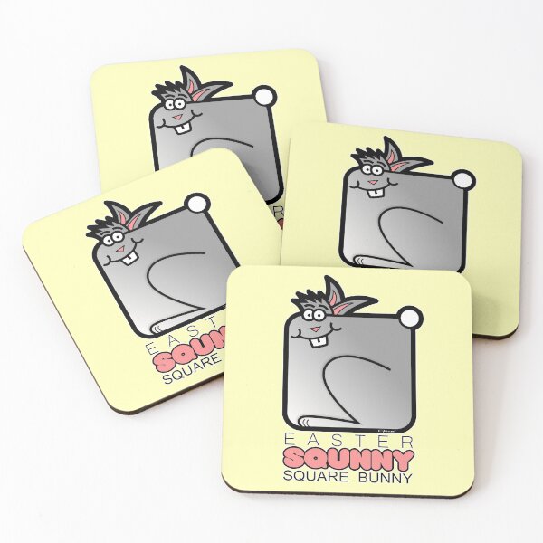 Item preview, Easter Bunny Retro Square Squnny Pastel Yellow designed and sold by Quooki.