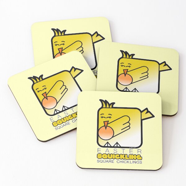 Item preview, Easter Chickling Retro Square Squickling Pastel Yellow designed and sold by Quooki.