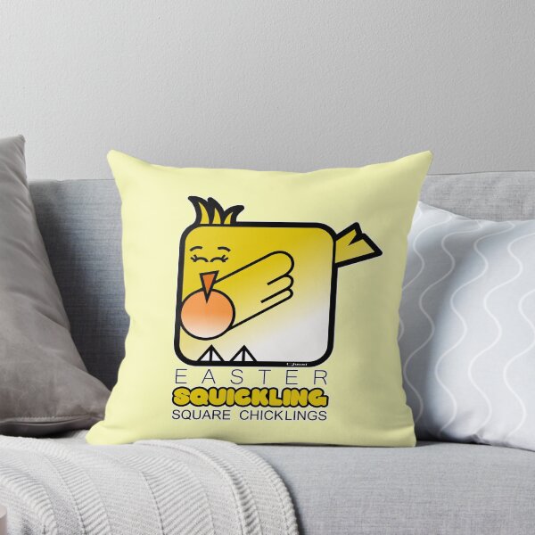 Item preview, Easter Chickling Retro Square Squickling Pastel Yellow designed and sold by Quooki.