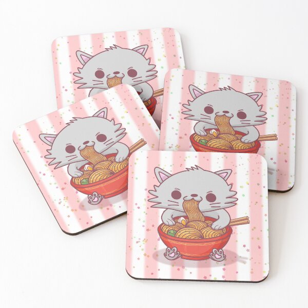 Item preview, Ramen Hungry Cat - Pink designed and sold by Miezka.