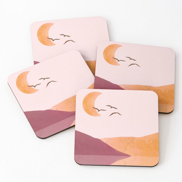 Item preview, Modern minimalistic landscape with birds designed and sold by ColorsHappiness.