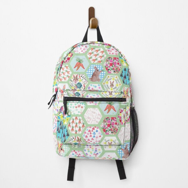 Item preview, Spring Rabbit Floral Patchwork hexagons designed and sold by MagentaRose.