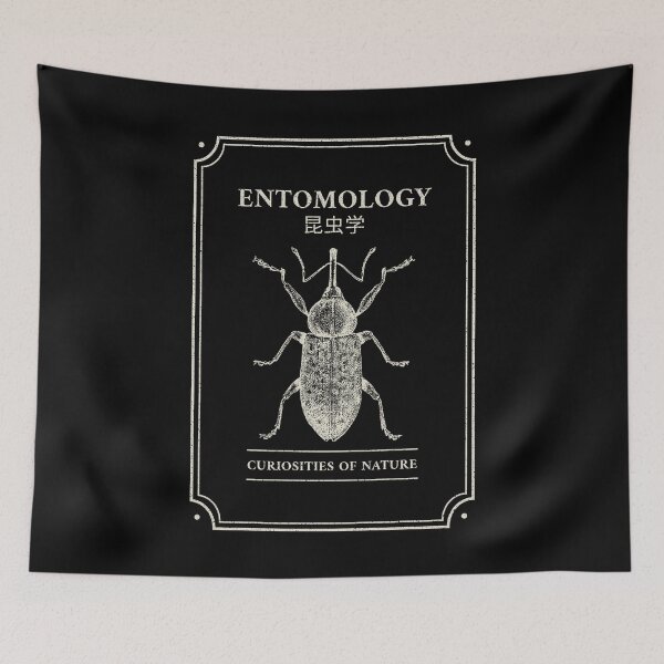 Aperçu de l'œuvre Curiosités d'entomologie Kanji japonais 昆虫学, cadeau d'entomologiste créée et vendue par OldCamp.