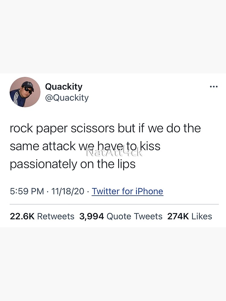 "quackity rock, paper, scissors tweet " Poster for Sale by NatAtt4ck Redbubble