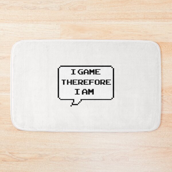 Item preview, I game therefore I am funny gamer Classic retro arcade style Black and White speech bubble designed and sold by Deegital18.