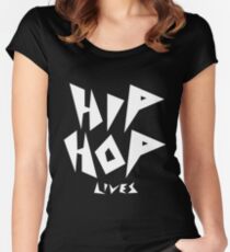 Hip Hop Lives - White Women's Fitted Scoop T-Shirt