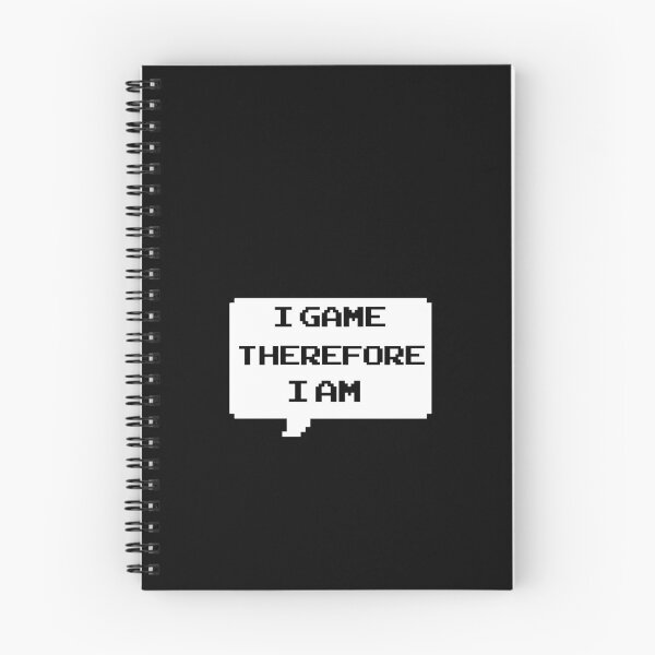 Item preview, I game therefore I am funny gamer Classic retro arcade style Black and White speech bubble (dark mode) designed and sold by Deegital18.