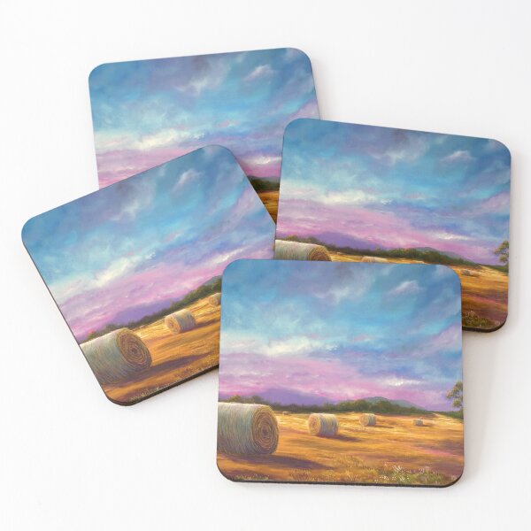 Item preview, Hay bales at dusk designed and sold by Debra Dickson.