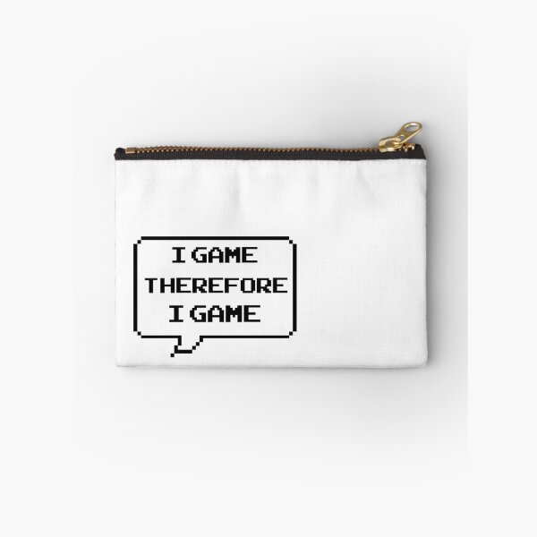 Item preview, I game therefore I am funny I game thefore I GAME gamer Classic retro arcade style Black and White speech bubble designed and sold by Deegital18.