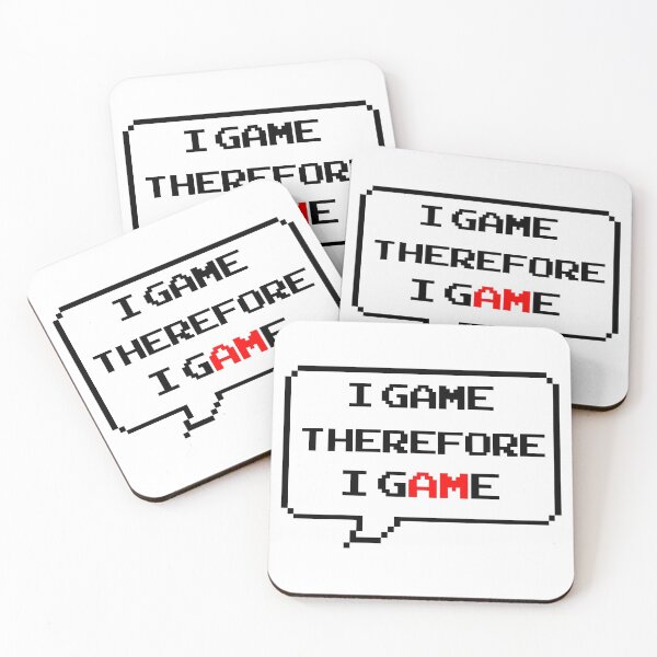 Item preview, I game therefore I am funny I game thefore I GAME gamer Classic retro arcade style Black, Red and White speech bubble designed and sold by Deegital18.