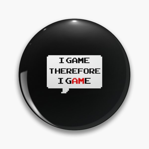 Item preview, I game therefore I am funny I game thefore I GAME gamer Classic retro arcade style Black, Red and White speech bubble (dark mode) designed and sold by Deegital18.