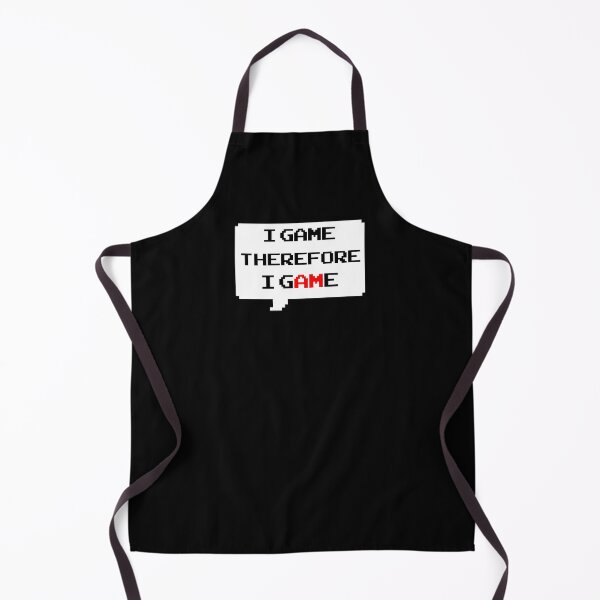 Item preview, I game therefore I am funny I game thefore I GAME gamer Classic retro arcade style Black, Red and White speech bubble (dark mode) designed and sold by Deegital18.