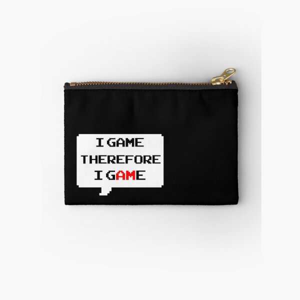 Item preview, I game therefore I am funny I game thefore I GAME gamer Classic retro arcade style Black, Red and White speech bubble (dark mode) designed and sold by Deegital18.