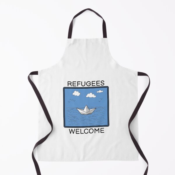 Item preview, Refugees Welcome Refugee Protest No Racism Boat Gift designed and sold by CreatDifference.
