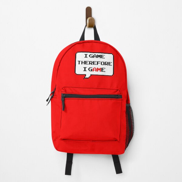 Item preview, I game therefore I am funny I game thefore I GAME pun gamer Classic retro arcade style Black, Red and White speech bubble (red gamer mode) designed and sold by Deegital18.