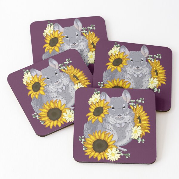Item preview, Chinchilla with Sunflowers designed and sold by Bethany Allard.