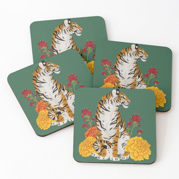 Item preview, Tiger with Marigolds designed and sold by Bethany Allard.