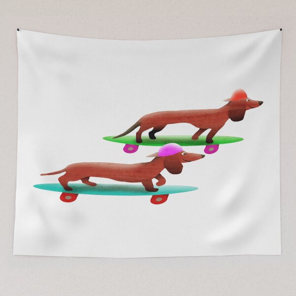 Item preview, Longboarding dachsunds designed and sold by Xdelacra.