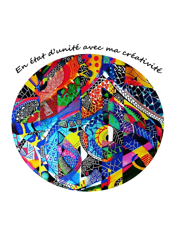 Aperçu 3 sur 3. Sac à cordon avec l'œuvre En état d'unité avec ma créativité créée et vendue par Graine-de-Lune.