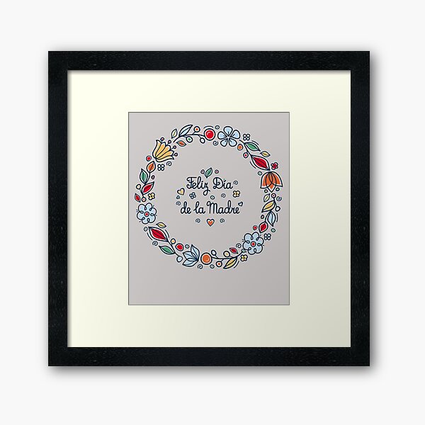 Vista previa del artículo con la obra «Feliz Dia de la Madre Spanish Mother's Day», diseñado y vendido por GINIART.
