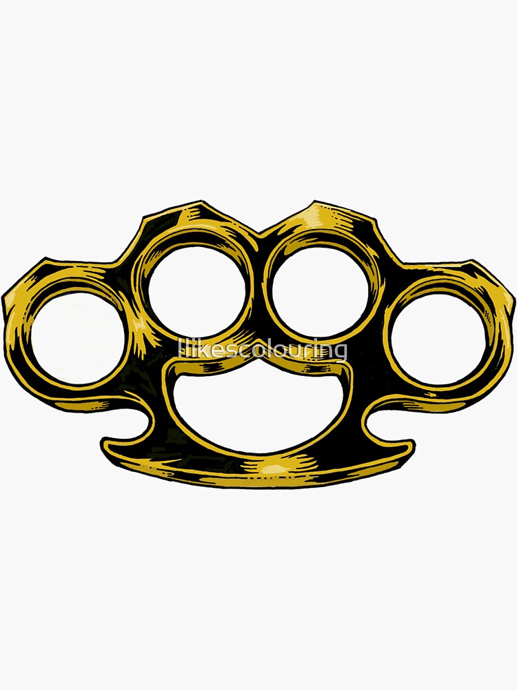 Brass knuckles Sticker for Sale by Ilikescolouring