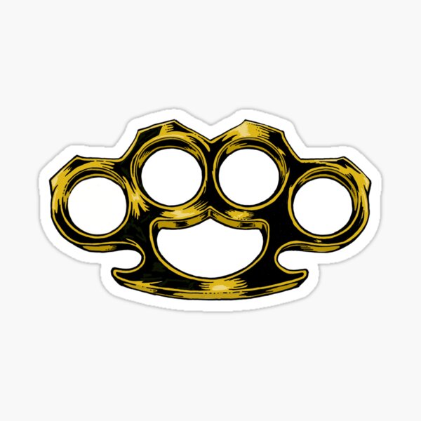  Stickers Brass Knuckles Street Fight Stickers (2 Pack