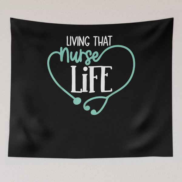 Item preview, Living That Nurse Life Gráfico de silueta de estetoscopio lindo designed and sold by charissamo77.