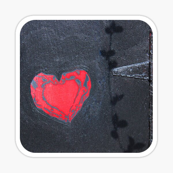 Item preview, Red Heart on Black  designed and sold by Ethna Gillespie.