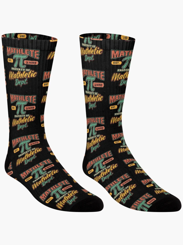 Thumbnail 3 of 5, Socks, Mathlete Mathletic Department Math PI designed and sold by Hananiah Merch.